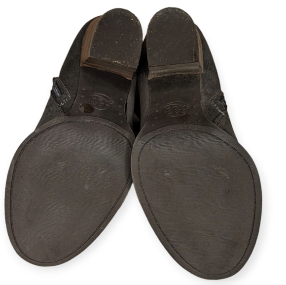 Lucky Brand Shoes Latonya Bootie Heeled Ankle Boots Nubuck Storm Black Size 6M - Picture 9 of 13